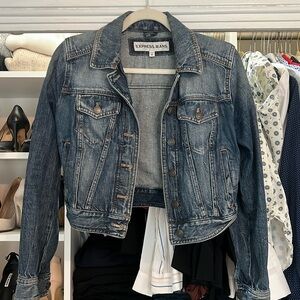 Express long sleeve cropped denim jacket